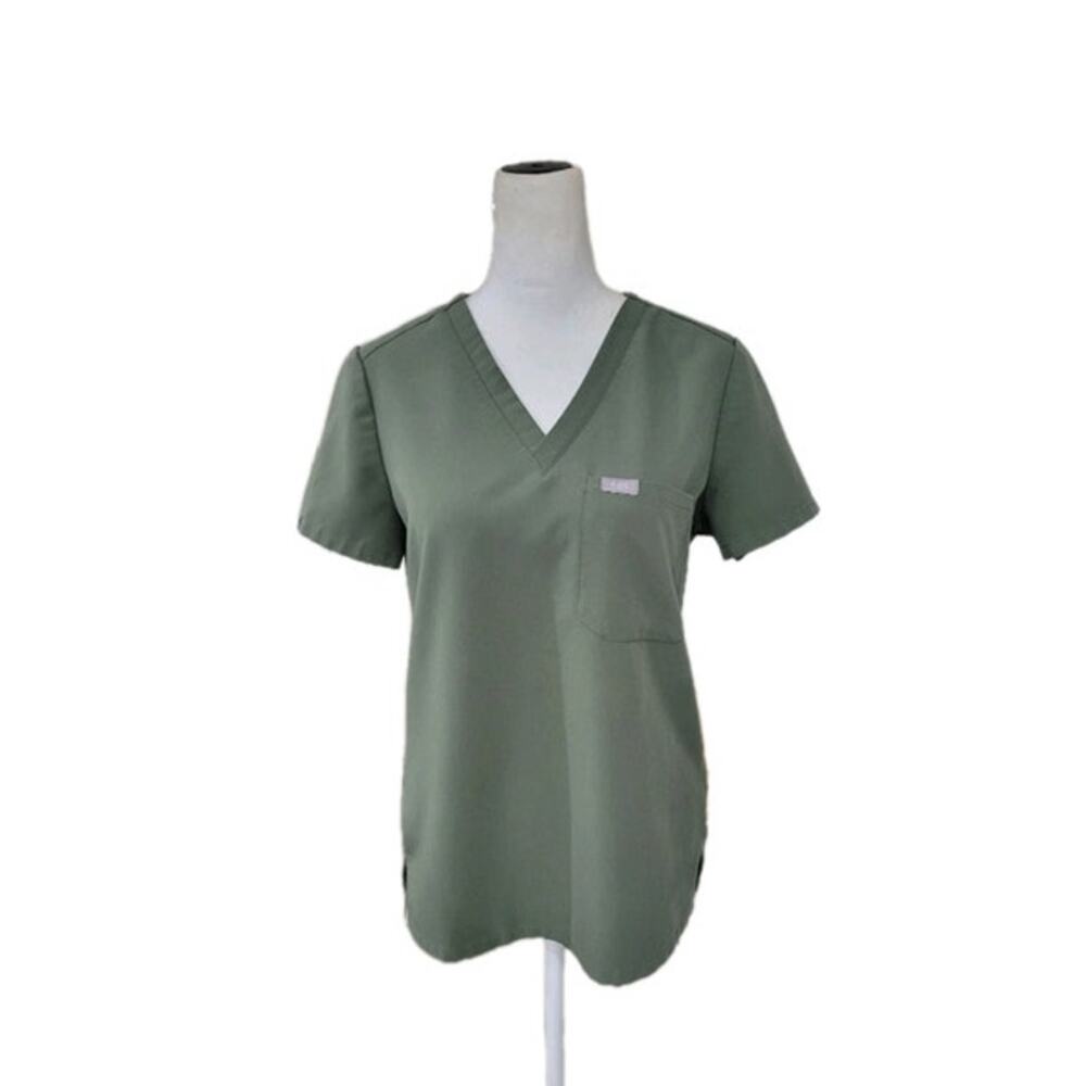 Figs Catarina One Pocket Scrub Top Women's‎ XXS Green Healthcare Medical Uniform